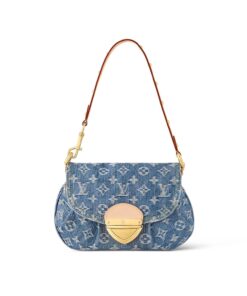 Louis Vuitton Sunset Shoulder Bag 10.6in/ 27cm Blue Denim Gold Hardware For Women M46829