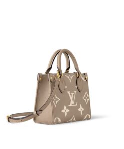 Louis Vuitton OnTheGo BB Tote Bag 7.1in/ 18cm Monogram Empreinte Gray/Cream Gold Hardware For Women M47054 - Image 3