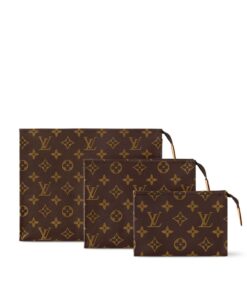 Louis Vuitton Trio Toiletry Pouch Wallet Brown For Women 9,8in/25cm M47195