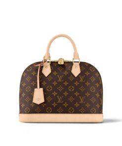 Louis Vuitton Alma PM Top Handle Bag 12.6in/ 32cm Brown Gold Hardware For Women M53151