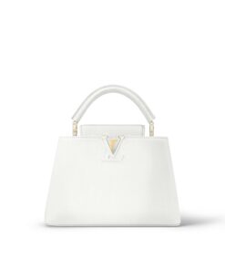 Louis Vuitton Capucines BB Top Handle Bag 10.6in/ 27cm White Gold Hardware For Women