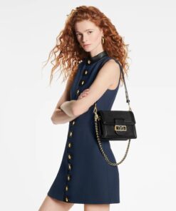 Alternative view of Louis Vuitton Mini Dauphine Crossbody Bag 7.9in/ 20cm Black Gold Hardware For Women M55964