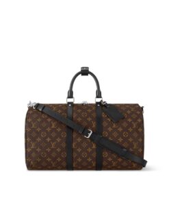 Louis Vuitton Keepall Bandouliere 45 Travel Bag 17.7in/ 45cm Brown Silver Hardware M56711