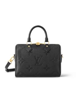 Louis Vuitton Speedy Bandouliere 25 Top Handle Bag 9.8in/ 25cm Black Gold Hardware For Women M58951