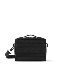Louis Vuitton Handle Soft Trunk Black Taurillon Monogram For Men 8.5in/22cm LV M59163