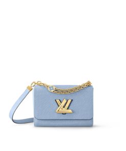 Louis Vuitton Twist MM Monogram Flower Bleu Nuage Blue For Women, Shoulder And Crossbody Bags 9.1in/23cm LV M59627
