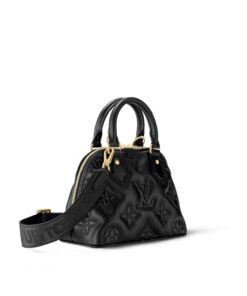 Louis Vuitton Alma BB Top Handle Bag 9.6in/ 24.5cm Black Gold Hardware For Women M59793 - Image 8