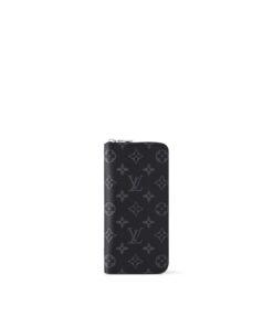 Louis Vuitton Zippy Wallet Vertical Canvas Black 7.9in/20cm For Men M62295