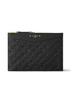 Louis Vuitton Daily Pouch Monogram Empreinte Black For Women 11.6in/29.5cm LV M62937