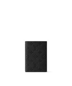 Louis Vuitton Passport Cover Monogram Empreinte Leather Wallet Black 3.9in/10cm For Men M63914