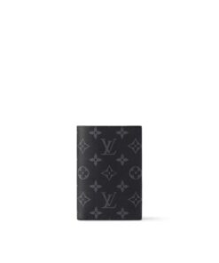 Louis Vuitton Passport Cover Monogram Eclipse Black Wallet for Men 5.5in/14cm M64501