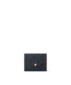 Louis Vuitton Victorine Wallet Monogram Empreinte Navy Blue/ Red For Women, 4.7in/12cm LV M64577