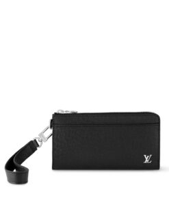 Louis Vuitton Zippy Dragonne Long Wallet Taiga Black For Men, 19cm – M69409