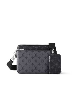 Louis Vuitton Trio Messenger Monogram Eclipse and Monogram Eclipse Reverse For Men, Men’s Bags, Shoulder And Crossbody Bags 9.8in/ 25cm LV M69443