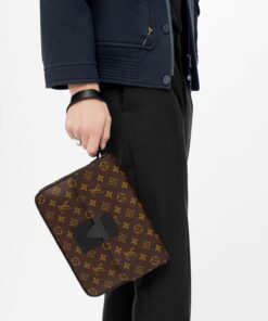 Alternative view of Louis Vuitton S Lock A4 Pouch Monogram Macassar Canvas For Men, Shoulder and Crossbody Bags 10.6in/27cm LV M80560