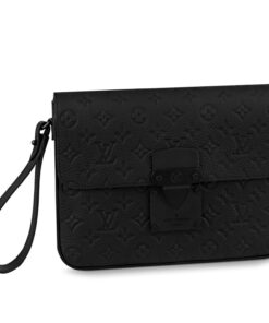 Louis Vuitton S Lock A4 Pouch Taurillon Black For Men 10.6in/27cm M80582
