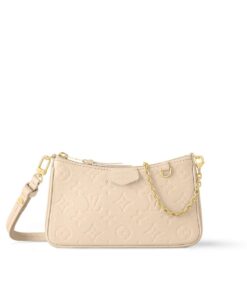 Louis Vuitton Easy Pouch On Strap Monogram Empreinte Crème White For Spring, Women’s Handbags, Shoulder Bags 7.5in/19cm LV M81066
