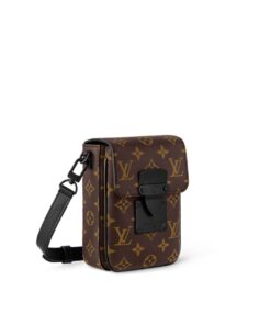 Louis Vuitton S-Lock Vertical Wearable Wallet Monogram Macassar Black For Men, Men’s Bags, Shoulder And Crossbody Bags 7.5in/19cm LV M81522 - Image 3