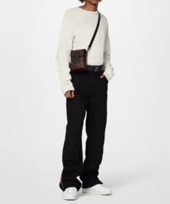 Louis Vuitton S-Lock Vertical Wearable Wallet Monogram Macassar Black For Men, Men’s Bags, Shoulder And Crossbody Bags 7.5in/19cm LV M81522 - Image 7
