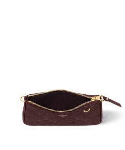 Louis Vuitton Easy Pouch Shoulder Bag 7.5in/ 19cm Wine Red Gold Hardware For Women M82446 - Image 3