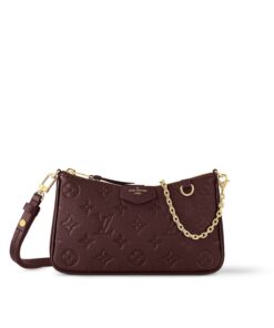 Louis Vuitton Easy Pouch Shoulder Bag 7.5in/ 19cm Wine Red Gold Hardware For Women M82446
