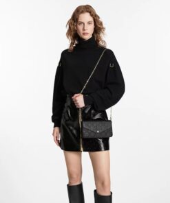 Alternative view of Louis Vuitton Pochette Felicie Shoulder Bag  8.3in/ 21cm Black Monogram Empreinte Gold Hardware For Women M82477