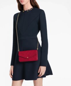Alternative view of Louis Vuitton Pochette Felicie Shoulder Bag 8.3in/ 21cm Louis Red Monogram Empreinte Gold Hardware For Women M25793