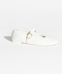 Chanel Mary Janes White For Women G45503 B16406 NX269 - Image 5