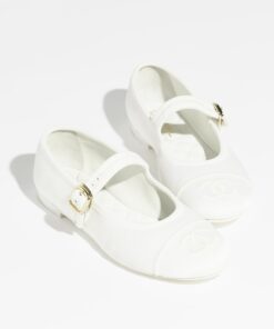 Chanel Mary Janes White For Women G45503 B16406 NX269 - Image 6
