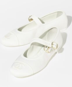 Chanel Mary Janes White For Women G45503 B16406 NX269 - Image 4
