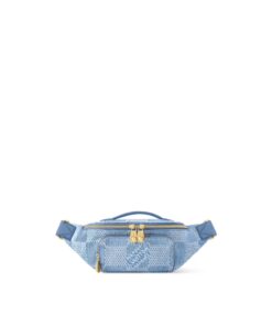 Louis Vuitton Rush Bumbag 11.8in/ 30cm Blue Denim Gold Hardware For Men N00205