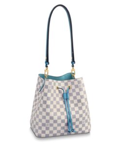 Louis Vuitton NeoNoe MM Bucket Bag Damier Azur Canvas Bleuet Blue For Women, Shoulder And Crossbody Bags, 10.2in/26cm – N40153