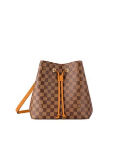 Louis Vuitton NeoNoe MM Bucket Bag Damier Ebene Canvas Safran Yellow For Women, Women’s Handbags, Shoulder And Crossbody Bags 10.2in/26cm LV N40213