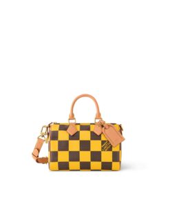 Louis Vuitton Speedy 25 Bandoulière Damier Pop Yellow For Men 9.8 Inches/ 25 Cm N40584