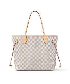 Louis Vuitton Neverfull MM Tote Bag Damier Azur Canvas Beige For Women 31cm/12.2in N40604