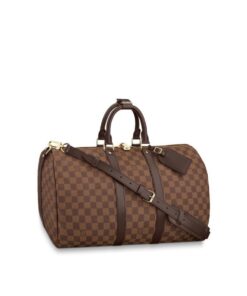 Louis Vuitton Keepall Bandouliere 45 Travel Bag 17.7in/ 45cm Brown Damier Ebene Gold Hardware N41428 - Image 7