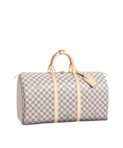 Louis Vuitton Keepall Bandouliere 45 Damier Azur Canvas For Women, Travel Bags, 17.7in/45cm – N41430