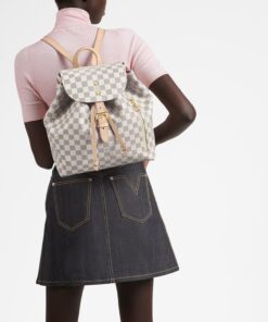 Alternative view of Louis Vuitton Sperone Backpack 12.2in/ 31cm Damier Azur Gold Hardware For Women N41578
