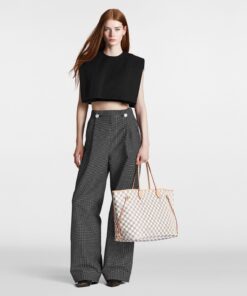 Alternative view of Louis Vuitton Neverfull GM Tote Bag 15.4in/ 39cm Rose Ballerine Pink Damier Azur Gold Hardware For Women N41604
