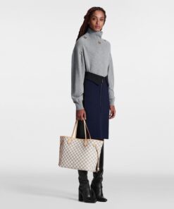 Alternative view of Louis Vuitton Neverfull MM Tote Bag 12.2in/ 31cm Rose Ballerine Pink Damier Azur Canvas For Women N41605