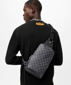 Alternative view of Louis Vuitton Avenue Sling Bag Damier Graphite Canvas For Men, Shoulder and Crossbody Bags 12.2in/31cm LV N41719