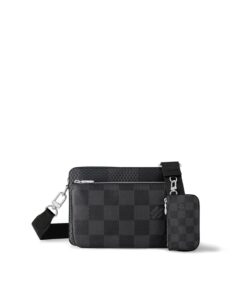 Louis Vuitton Trio Messenger Damier Graphite Black For Men, Men’s Bags, Shoulder And Crossbody Bags 9.8in/ 25cm LV N50017
