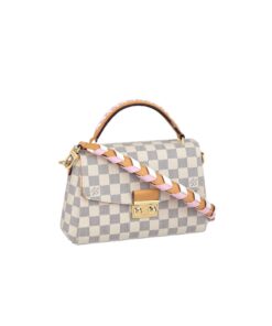 Louis Vuitton Croisette Damier Azur Canvas Pink For Women, Shoulder And Crossbody Bags, 9.8in/25cm – N50053