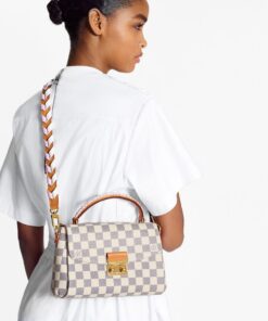 Alternative view of Louis Vuitton Croisette Damier Azur Canvas Pink For Women, Shoulder And Crossbody Bags, 9.8in/25cm – N50053