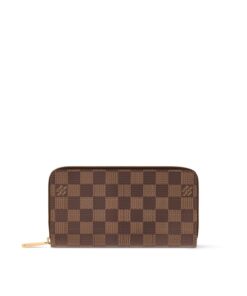 Louis Vuitton Damier Ebene Zippy Long Wallet 7.7in/ 19.5cm For Women