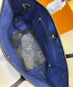 Louis Vuitton Neverfull MM Tote Bag 12.2in/ 31cm Black Monogram Empreinte Gold Hardware For Women M45685 - Image 3