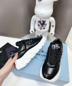 Prada Padded Nappa Sneakers Black For Women - Image 9