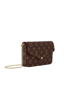 Louis Vuitton Pochette Felicie Shoulder Bag 8.3in/ 21cm Fuchsia Monogram Canvas Gold Hardware For Women M81896 - Image 4