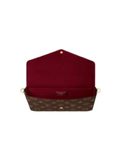Louis Vuitton Pochette Felicie Shoulder Bag 8.3in/ 21cm Fuchsia Monogram Canvas Gold Hardware For Women M81896 - Image 5