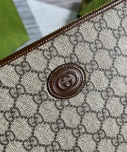 Gucci Pouch With Interlocking G Brown For Men 12in/30.5cm 672953 92TCG 8563 - Image 5